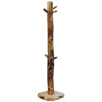 Beartooth Aspen Log Coat Tree - 4" Diameter Log - Natural Panel & Gnarly Log