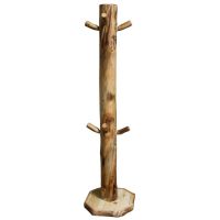 Beartooth Aspen Log Coat Tree - 5" Diameter Log - Natural Panel & Natural Log
