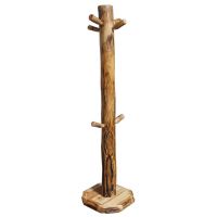 Beartooth Aspen Log Coat Tree - 5" Diameter Log - Wild Panel & Gnarly Log