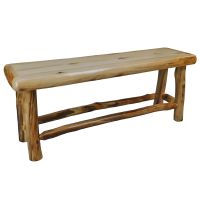 Beartooth Aspen Log Counter Height Pub Bench - 48" - Natural Panel & Natural Log