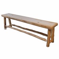 Beartooth Aspen Log Counter Height Pub Bench - 84" - Natural Panel & Natural Log