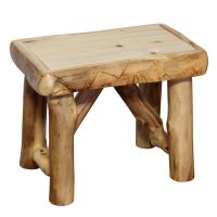 Beartooth Aspen Log Bench - 24" - Natural Panel & Natural Log