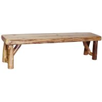 Beartooth Aspen Log Bench - 60" - Natural Panel & Natural Log