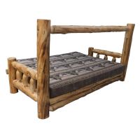 Beartooth Aspen Log Futon - Queen - Natural Log - Balsam Lake Dawn Main Upholstery