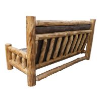Beartooth Aspen Log Futon - Queen - Natural Log - Balsam Lake Dawn Main Upholstery