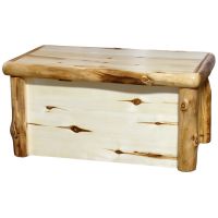 Beartooth Aspen Log Hope Chest - 36" - Flat Front - Natural Panel & Natural Log