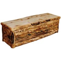 Beartooth Aspen Log Hope Chest - 60" - Log Front - Natural Panel & Gnarly Log