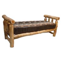 Beartooth Aspen Lounge Accent Bench - 60" - Natural Log - Cloudcroft Earth Main Fabric