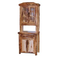 Beartooth Aspen Log Server & Hutch - Log Front - 33" - Natural Panel & Natural Log