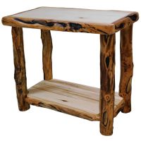 Beartooth Aspen Log Sofa Table - 36" - Natural Panel & Gnarly Log