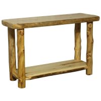Beartooth Aspen Log Sofa Table - 60" - Natural Panel & Natural Log