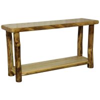 Beartooth Aspen Log Sofa Table - 72" - Natural Panel & Natural Log