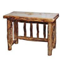 Beartooth Aspen Log Spindle Writing Desk - 48" - Natural Panel & Gnarly Log