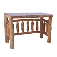 Beartooth Aspen Log Spindle Writing Desk - 48" - Natural Panel & Natural Log