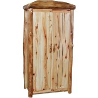 Beartooth Aspen Log Wardrobe - Flat Front Doors - Wild Panel & Natural Log