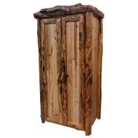 Beartooth Aspen Log Wardrobe - Flat Front - 39"W - Natural Panel & Gnarly Logs