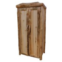 Beartooth Aspen Log Wardrobe - Log Front - 39"W - Natural Panel & Natural Logs