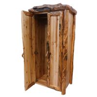 Beartooth Aspen Log Wardrobe - Flat Front - 39"W - Natural Panel & Gnarly Logs