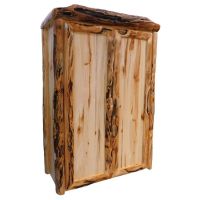 Beartooth Aspen Log Wardrobe - Log Front - 45"W - Natural Panel & Gnarly Logs