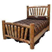 Beartooth Aspen Sunrise Log Bed - Natural Logs - Standard Posts