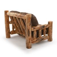Beartooth Aspen Timber Comfort Log Loveseat - Gnarly Log - Dakota Brandy Accent Upholstery & Cloudcroft Earth Main Upholstery