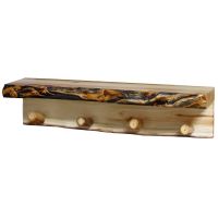 Beartooth Aspen Timberline Wall Shelf Coat Rack - 36" - Natural Panel & Gnarly Log