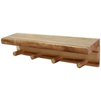 Beartooth Aspen Timberline Wall Shelf Coat Rack - 36" - Natural Panel & Natural Log