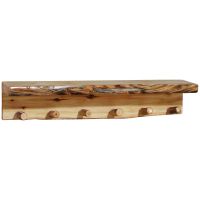 Beartooth Aspen Timberline Wall Shelf Coat Rack - 48" - Natural Panel & Gnarly Log