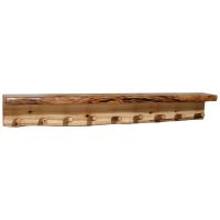 Beartooth Aspen Timberline Wall Shelf Coat Rack - 72" - Natural Panel & Gnarly Log