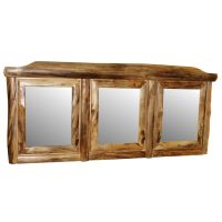 Beartooth Aspen Triple Door Log Medicine Cabinet - Log Front - 60"W - Natural Panel & Natural Log
