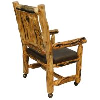 Beartooth Aspen Upholstered Log Office Chair - Side Chair - Gnarly Log - Dakota Brandy Upholstery