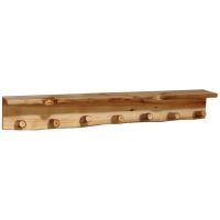 Beartooth Aspen Wall Shelf Coat Rack - 60" - Natural Panel & Natural Log