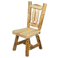 Beartooth Aspen Woodland Log Dining Side Chair - Natural Panel & Natural Log