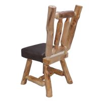 Beartooth Aspen Woodland Upholstered Log Dining Chair - Side Chair - Natural Log - Dakota Brandy Upholstered Seat - Old Cushion Style