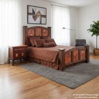 Reclaimed Wood Bed: This image was generated or modified using AI for visualization purposes.