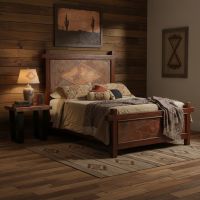 Rustic Bed: Some lifestyle images are created with AI for visualization purposes. Crafted from natural solid wood, each piece is unique and will vary.