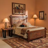 Copper Bed: Some lifestyle images are created with AI for visualization purposes. Crafted from natural solid wood, each piece is unique and will vary.