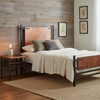 Rustic Bed: Some lifestyle images are created with AI for visualization purposes. Crafted from natural solid wood, each piece is unique and will vary.