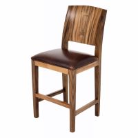 Bell Arc Golden Walnut Bar Stool - 24" - Burnt Umber Cypress Leather