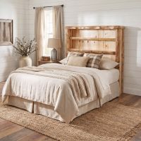 Aspen Log Headboard: Some lifestyle images are created with AI for visualization purposes. Crafted from natural solid wood, each piece is unique and will vary.