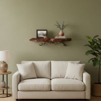 Rustic Wall Shelf: Some lifestyle images are created with AI for visualization purposes. Crafted from natural solid wood, each piece is unique and will vary.