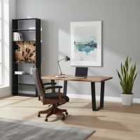 Modern Rustic : Some lifestyle images are created with AI for visualization purposes. Crafted from natural solid wood, each piece is unique and will vary.