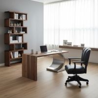 Modern Bookcase: Some lifestyle images are created with AI for visualization purposes. Crafted from natural solid wood, each piece is unique and will vary.