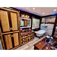 Customer Provided Photo - Black Walnut & Rustic Cedar Log Vanity & Linen Closet