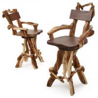 Black Walnut Bar Stool w/ Back & Swivel