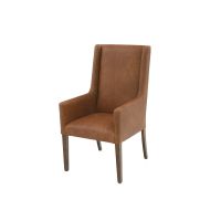 Regal Bomber Jacket Leather Upholstered Arm Dining Chair