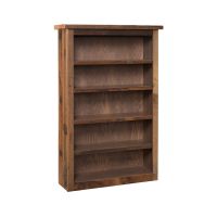 Major Oak Reclaimed Barn Wood Bookshelf - 36"W x 60"H - Clear Finish