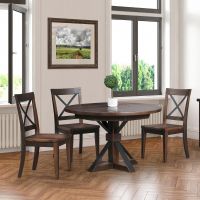 Wellington Reclaimed Barn Wood Dining Side Chairs & Bordon Dining Table - Tavern Finish