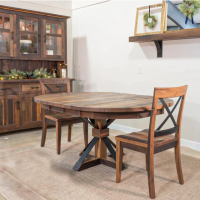 Bordon Reclaimed Barn Wood Pedestal Dining Tables
