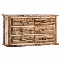 Boulder Mountain 6 Drawer Aspen Log Dresser